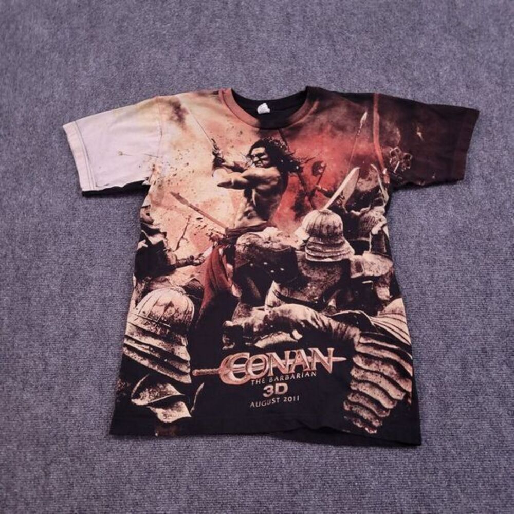 Conan The Barbarian 3D Movie‎ AOP T Shirt Men's Small 2011 Tultex
